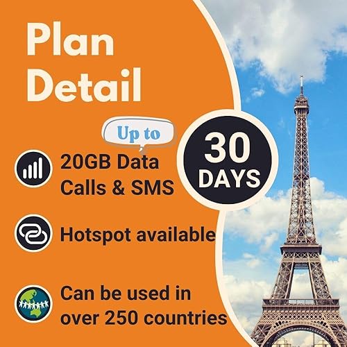 Miniatura 2 de Orange Holiday Worldwide Tarjeta SIM prepagada de 20 GB de datos de Internet durante 30 días en 4GLTE  Se permite conexión de datos  Llamadas y SMS