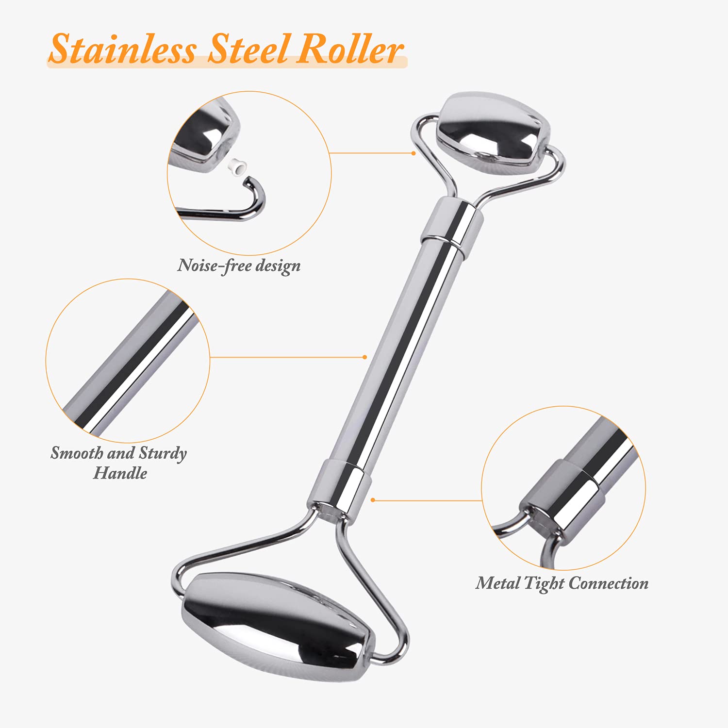 Stainless Steel Gua Sha Set, JaneHome Roller and Gua sha, Gua Sha Massage Tool for Face Neck Body SPA, Acupuncture Therapy Trigger Point Treatment,Skin Massager Guasha Tool for Lifting and Anti-Aging