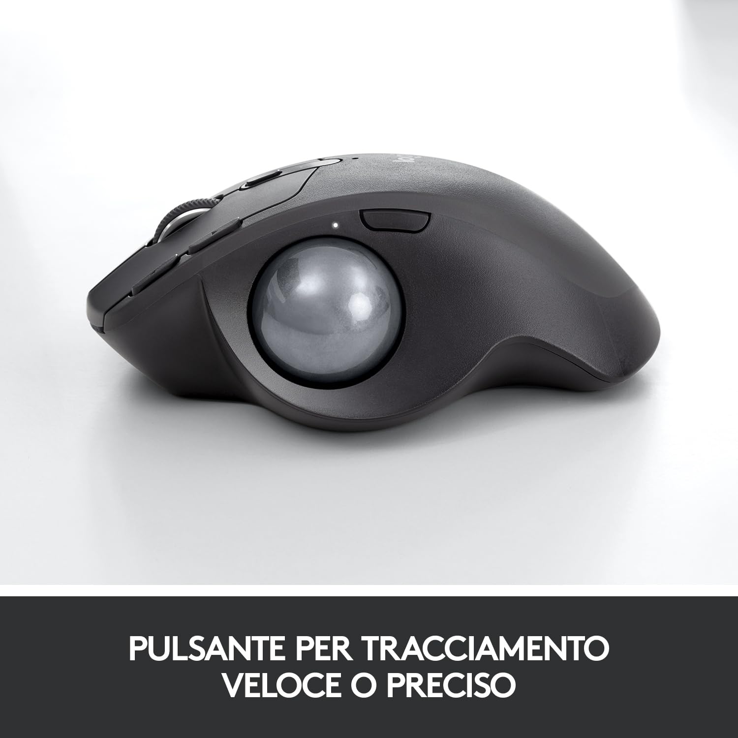 Logitech MX Ergo Mouse Trackball Wireless Ergonomico | Bluetooth o 2,4 GHz con Ricevitore USB Unifying, ‎Angolo Trackball Regolabile, Scorrimento Preciso, PC/Mac/iPadOS - Nero