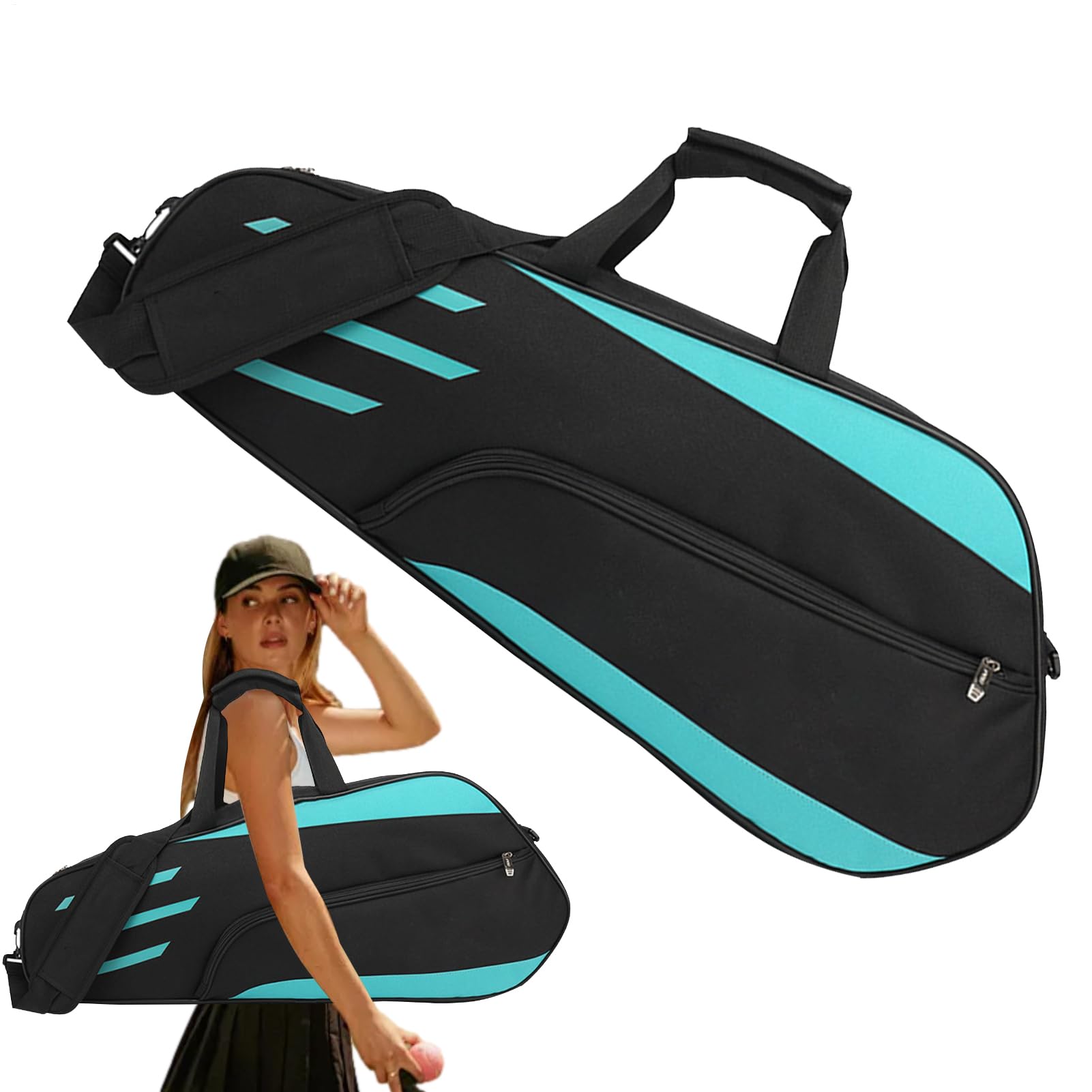 3 Schläger-Tennis-Tasche – wasserdichte Schulter-Badminton-Tragetaschen | Badmintonschläger-Abdeckung, Racquetball-Taschen für Männer, Frauen und andere