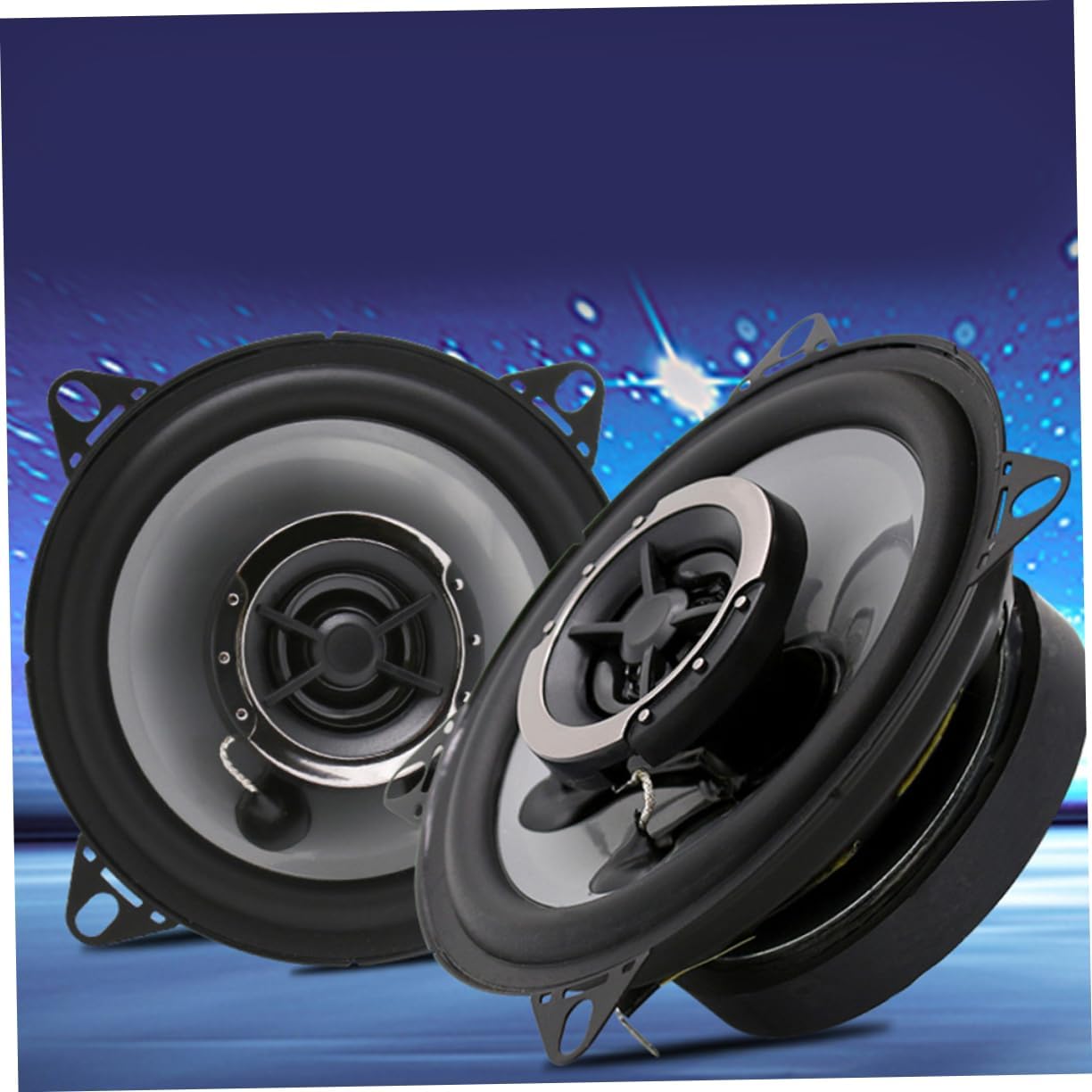 MERRYHAPY 2Pcs Dual Cone Speaker Horn Automotive Audio Replacement Power Easy Installation Stylish Black Finish for Car Stereo System