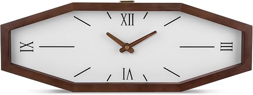 Foxtop Wooden Mid Century Modern Wall Clock, 17 . 5 Inch Unique Wall Clock Battery Operated Silent
