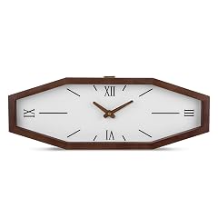 Foxtop Wooden Mid Century Modern Wall Clock, 17 . 5 Inch Unique Wall Clock Battery Operated Silent