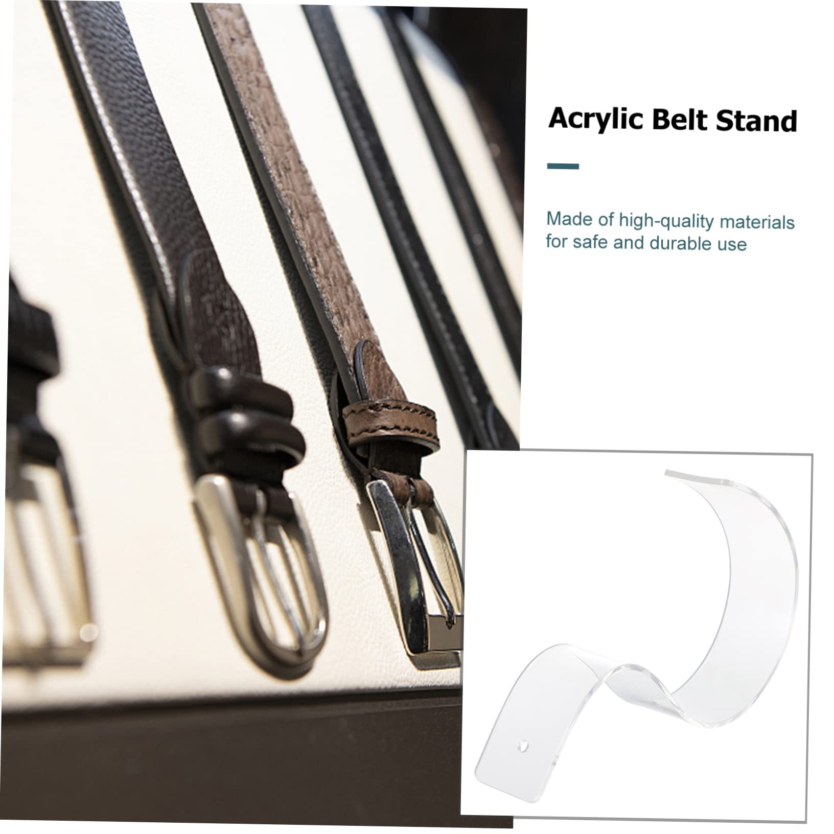STOBAZA 3sets Acrylic Belt Display Stands Space-saving Arc Design Belt Rack Holder Shop Store Organizer 2pcs*3