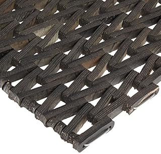 Durable Durite Recycled Tire-Link Outdoor Entrance Mat, Herringbone Weave, 24" x 36", Black