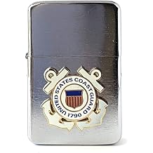 US Coast Guard Thunderbird Vector Pocket Lighter Stainless Steel Single Torch Cigar Lighter Cigar Cutters by Jim