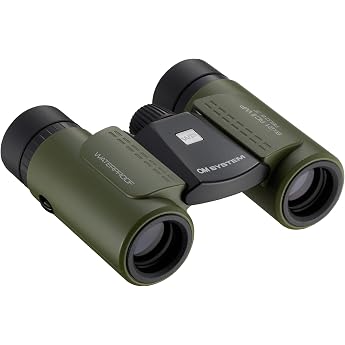 OM SYSTEM II WP GRN Binoculars, Travel, Live, Theater, Sports, Easy | Ultra lightweight and compact nitrogen filled binocular