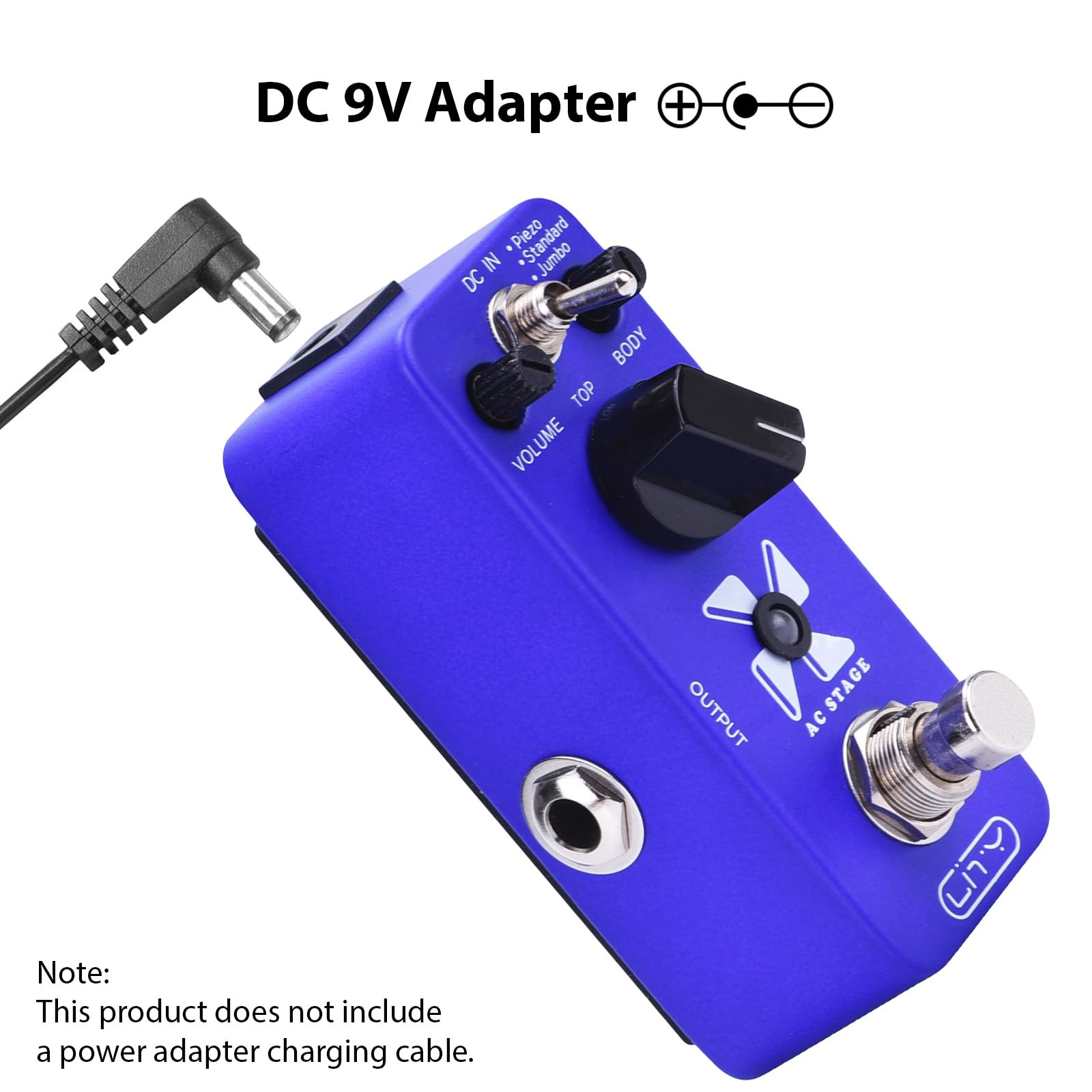 Simulador acústico Efecto de guitarra Pedal CA Etapa de guitarras eléctricas Efecto Pedal 3 Modos Piezo Estándar Jumbo para la conversión de sonido de guitarra