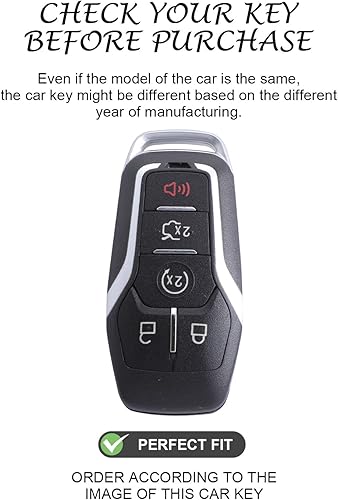 Miniatura 2 de for Ford Key Fob Cover Compatible with Explorer Edge Fusion MKZ MKC MKX 5 Buttons, Soft TPU Shells with Car Sticker