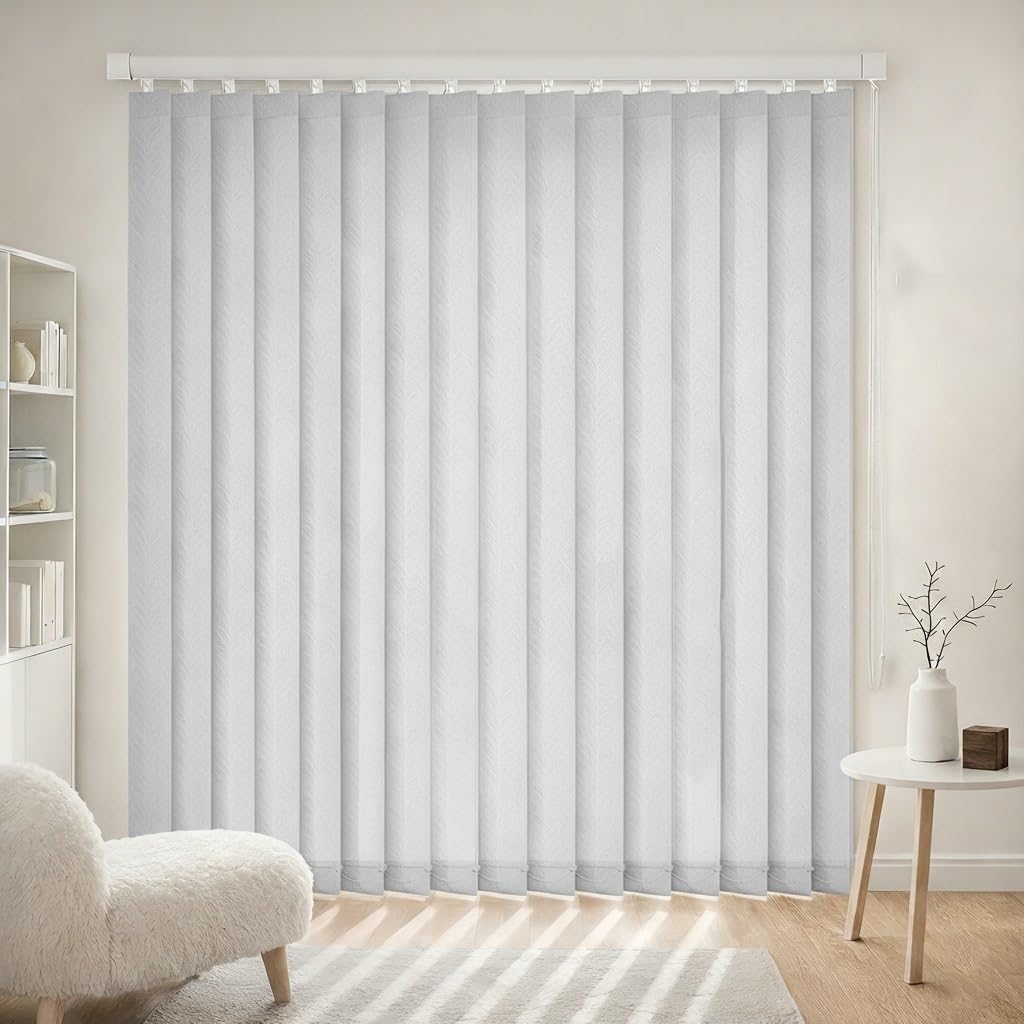 Tende a Lamelle Verticali Oscurante per Porte e Finestre 100 110 120 130 150 160cm Tende Verticali Grigio Scorrevoli Isolamento Termico, Veneziane da Interno per Soggiorno e Ufficio(W120xH260cm)