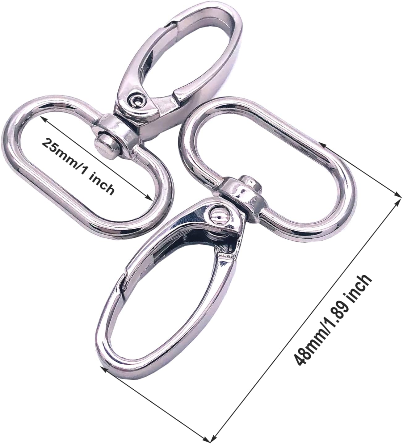 1 inch Swivel Hooks for Purse Bag Making Swivel Lobster Clasps Push Gate Swivel Snap Hooks Fashion Clips 10pcs Silver 1" - Image 2