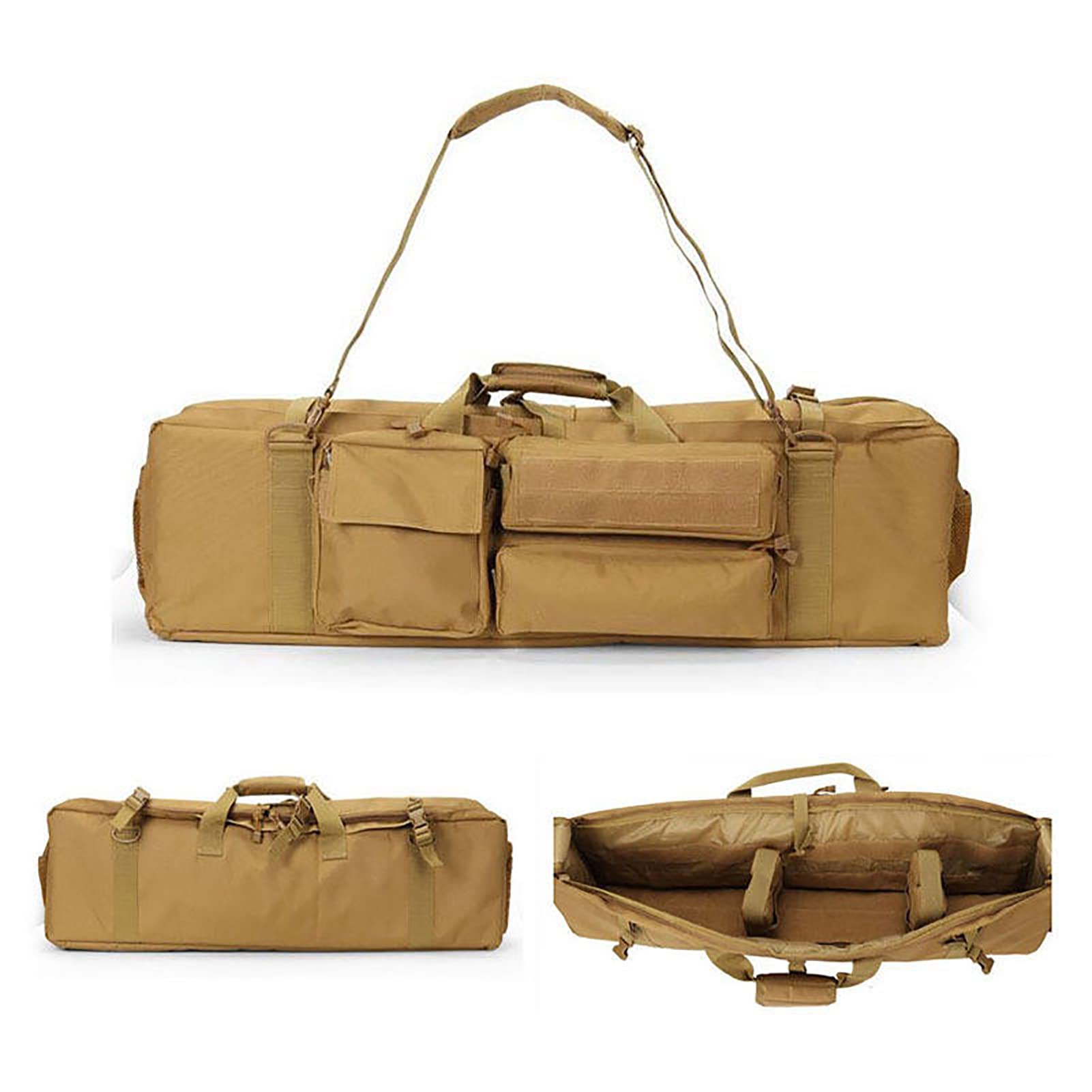 Bolsa para Rifle,Mochila Táctica Suave para Rifle Largo,Funda Acolchada con Correa Lateral para Escopeta,Funda Táctica para Carabina/Khaki