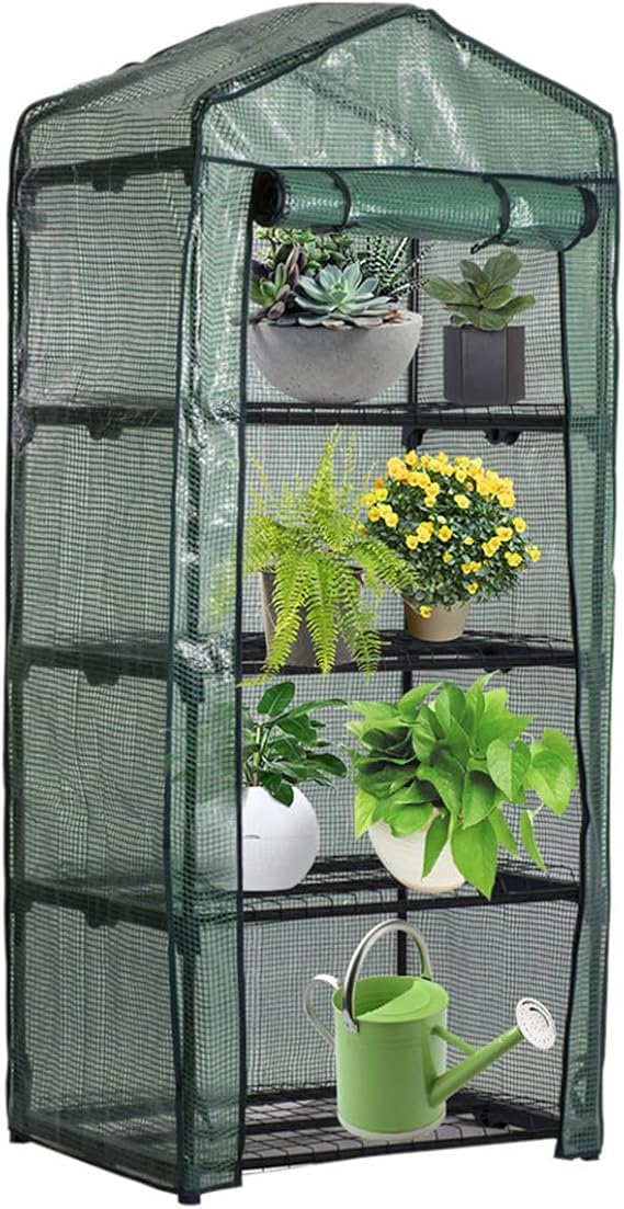 Amazon.com : 4 Tier Mini Greenhouse - Garden Replacement Cover 63'' H x ...