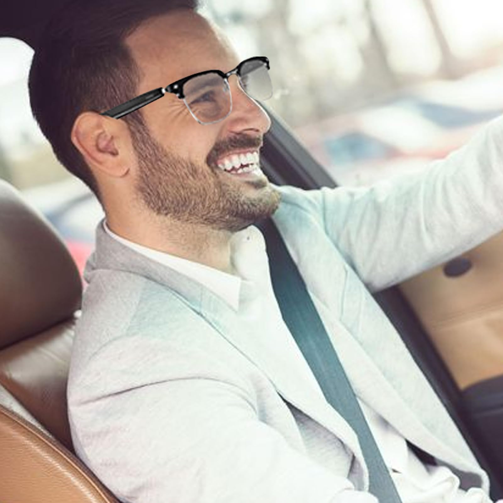 Occhiali con orecchio aperto, occhiali sonori, occhiali per intrattenimento interno, rispondere e terminare le chiamate, occhiali audio per smartphone, altoparlante microfono per uomini e donne
