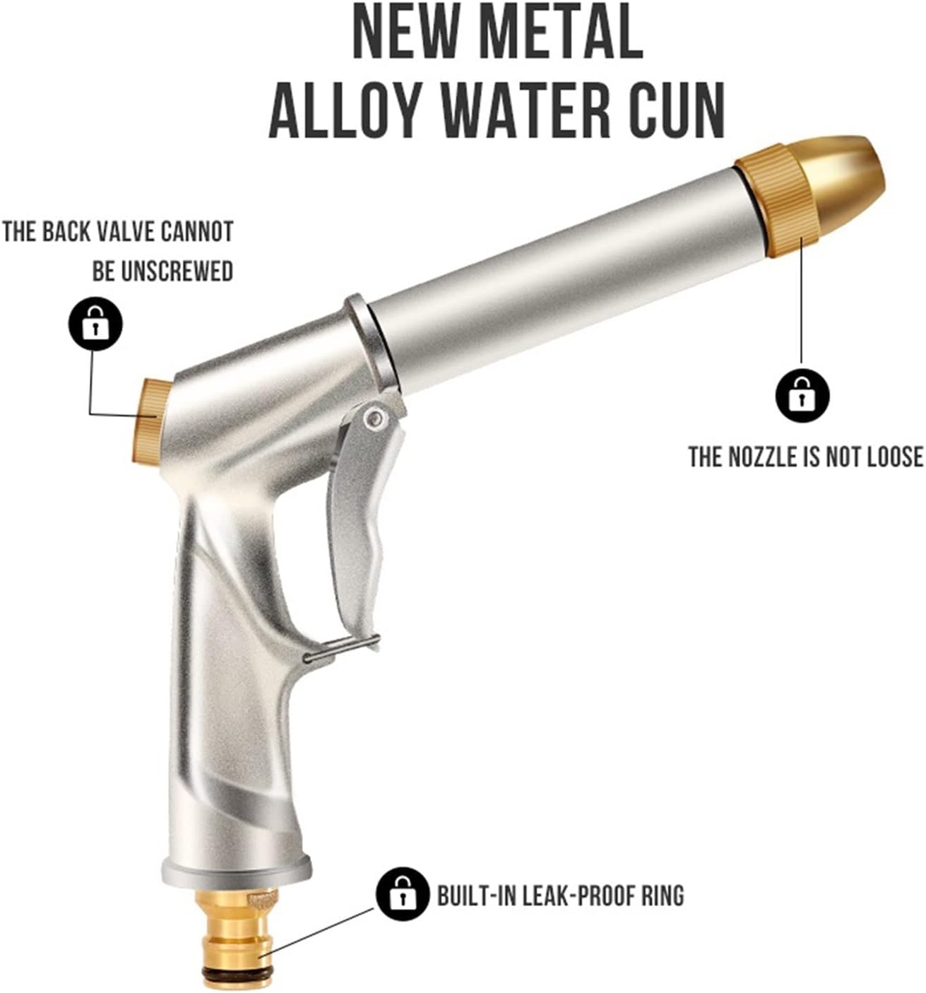 Garden Spray Gun-Garden Hose High Pressure Spray Nozzle Cleaner With Soap Dispenser Bottle Snow Foam Water Gun Watering Sprayer Car Washer (Color : Red)
