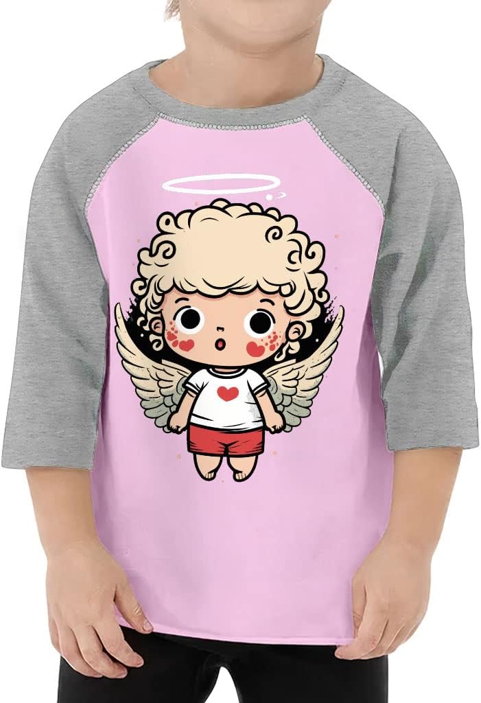 Cute Boy Toddler Baseball T-Shirt - Art 3/4 Sleeve T-Shirt - Unique Kids' Baseball Tee