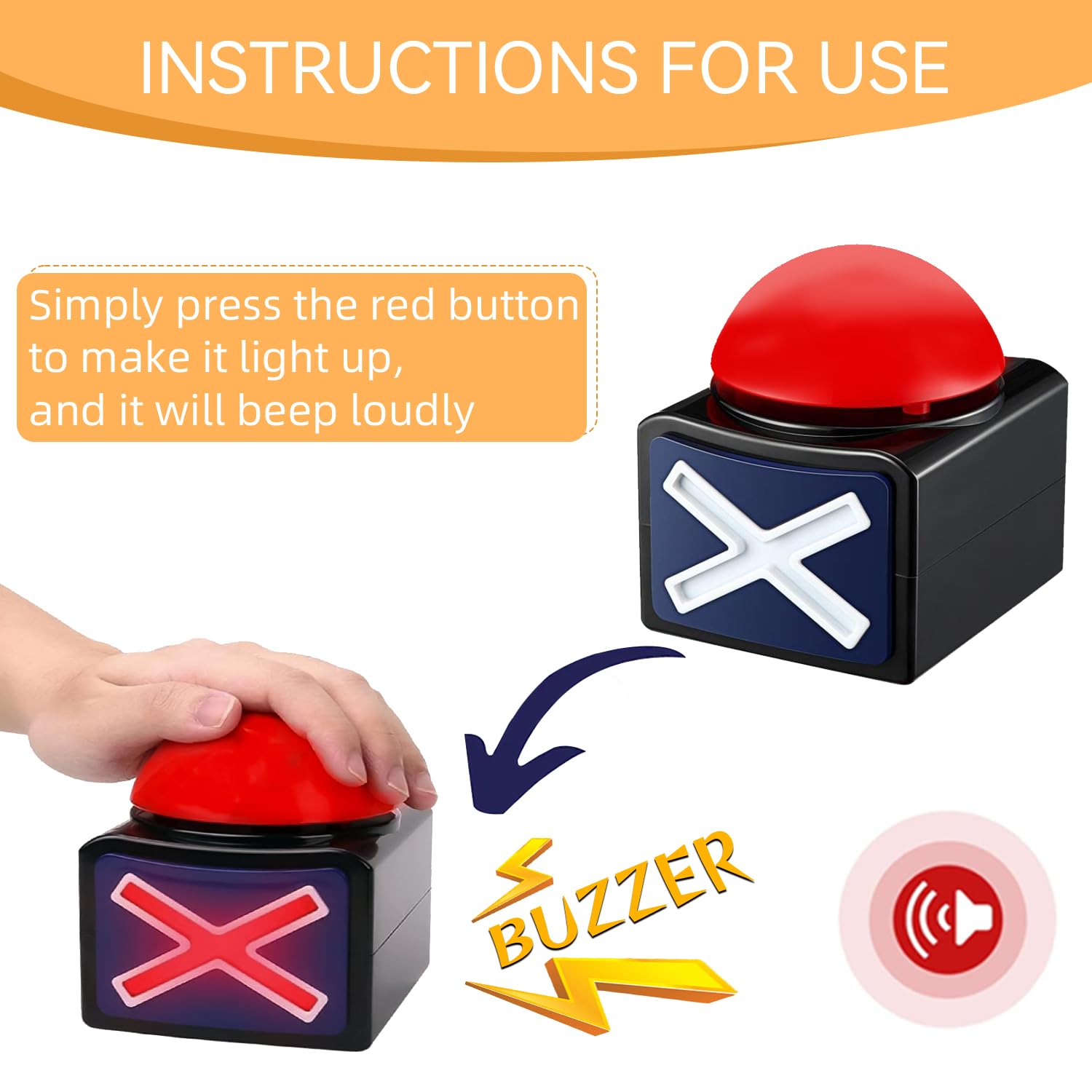 Set Di 2 Buzzer Per Giochi A Quiz Con Luci E Suoni – Pulsanti Di Risposta Per Classe O Serate In Famiglia – Colori Blu E Verde