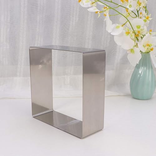 Miniatura 8 de KESYOO Anillo cuadrado de molde de mousse de 7 pulgadas, cuadrado, antiadherente, acero inoxidable, sin costuras, suministros para hornear pasteles