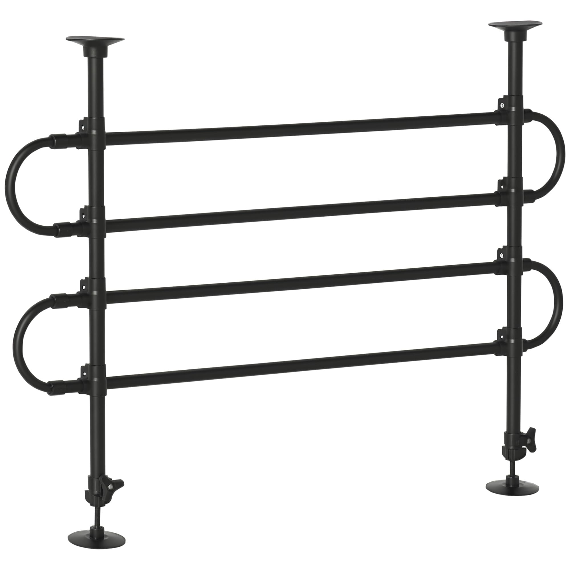 PawHut Grille de séparation pour Chien Universel, barrière de sécurité Extensible pour Animaux de Compagnie, réglable Largeur: 87-135 cm Hauteur: 60-105 cm, pour Usage Universel, en Acier Noir