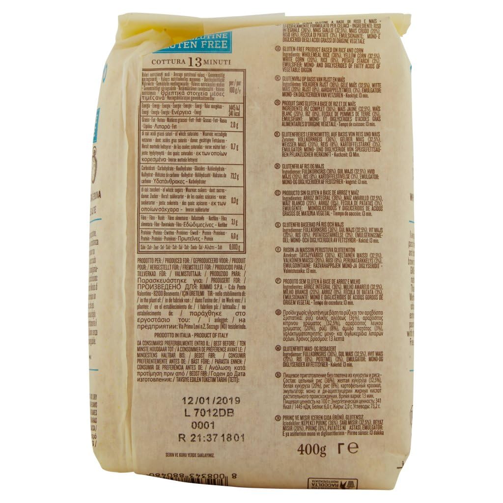 Italian Gourmet Glutenfreie Italian Gourmet Fusilli N.48 pasta glutenfrei | Senza frumento, spirali ruvide e tenaci, ideal für Aufläufe, Salate und, Gesamtnettogewicht 8 kg + Kostenlos Polpa 400g
