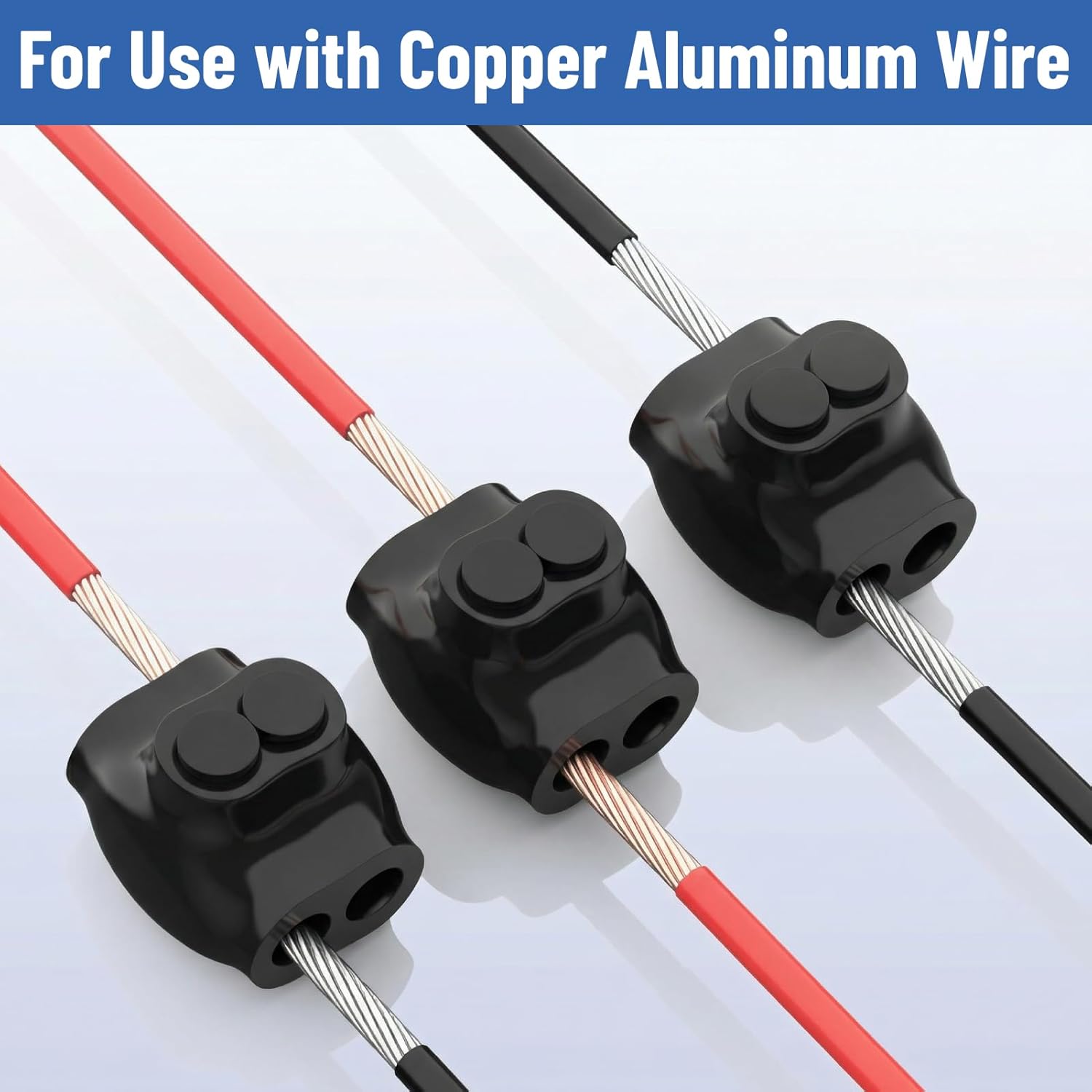 6Pcs Insulated Multi Tap Connector 4-14 AWG 2 Port Insulated Wire Connectors Aluminum to Copper Slotted or 5/32 Allen Hex Dual Sided Entry for Wiring Applications UL Listed