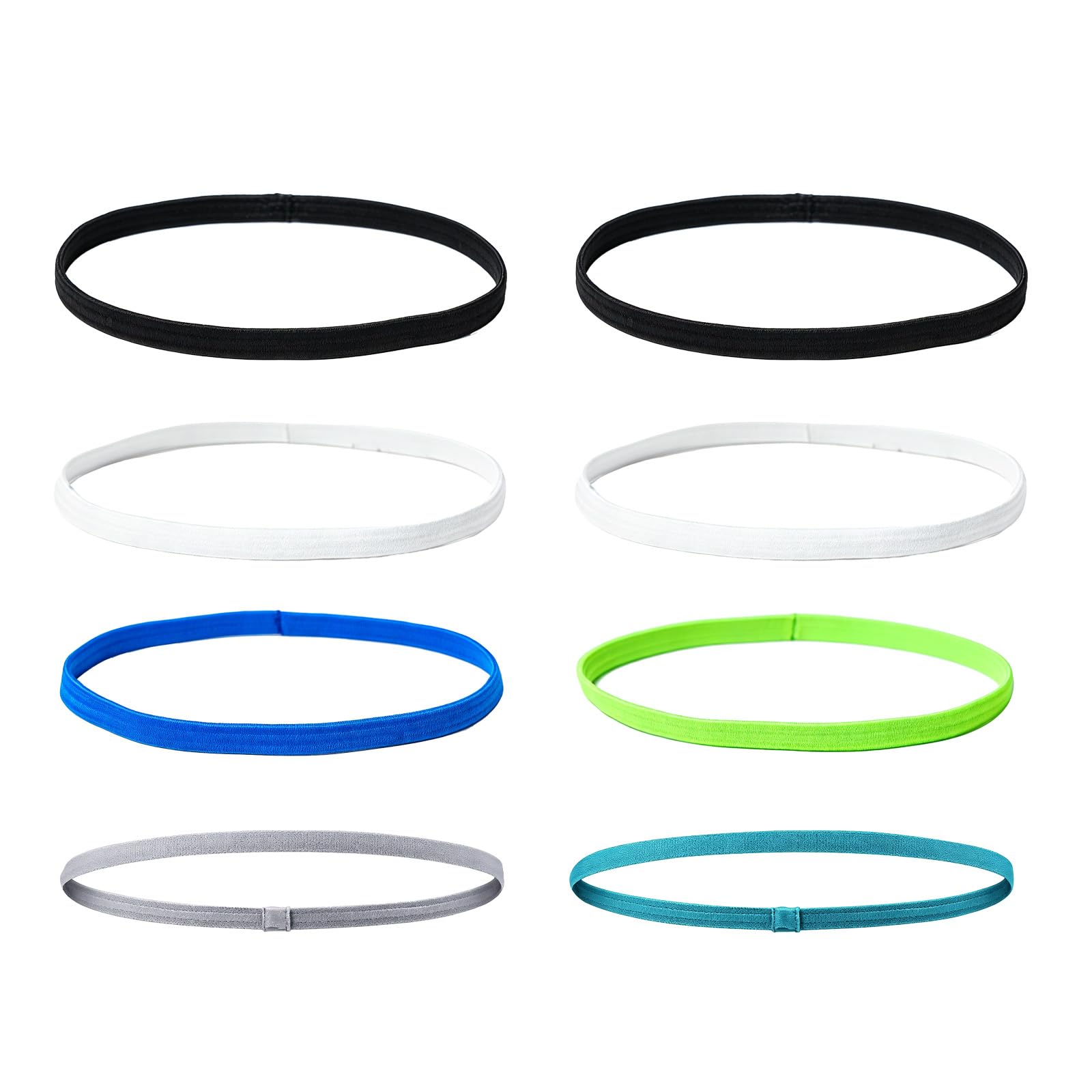 lahaia 8 Pcs Headband for Men Sports,Elastic Hairband for Man,Non-Slip Design for Gym Running Yoga and Daily Use 40 * 1cm Adjustable Fashion Chromatic Hair Band （6 Color）-picture-43
