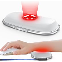 Astarexin Red Light Therapy Wrist Rest, Red Light Wrist Pad for Mouse with 660nm & 850nm, Ergonomic Silicone Mouse Pad Wrist Support with Sensor, Office Use, Non-Slip Base, USB Powered, White
