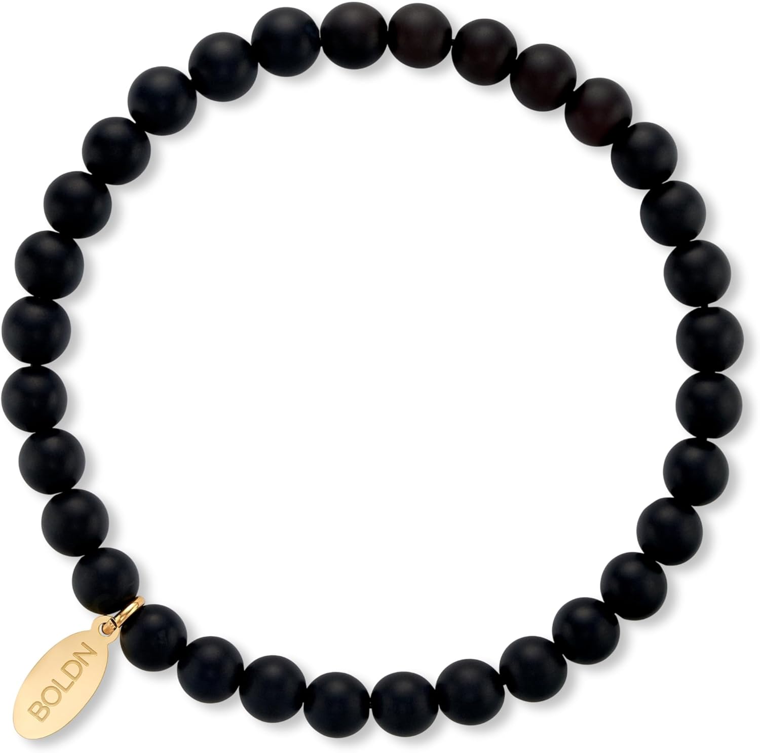 BOLDN – Men’s Beaded Bracelet with Natural Stones & 18K Gold-Plated Stainless Steel – Handmade, Stretch Fit, Waterproof, Modern Jewelry for Men