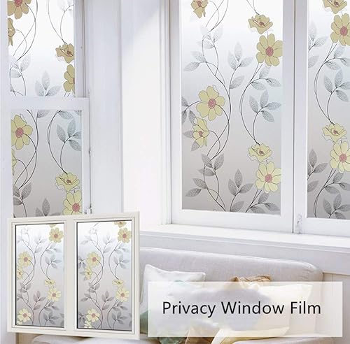 Miniatura 2 de Emoyi Película decorativa para ventana, película de vidrio estática, sin pegamento, anti-UV, 17.7 x 78.7 pulgadas