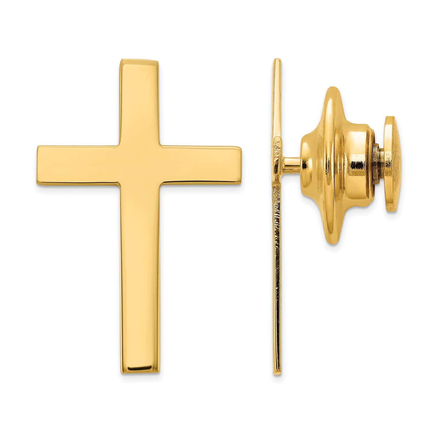14k Yellow Gold Cross Tie Tac 22x15mm