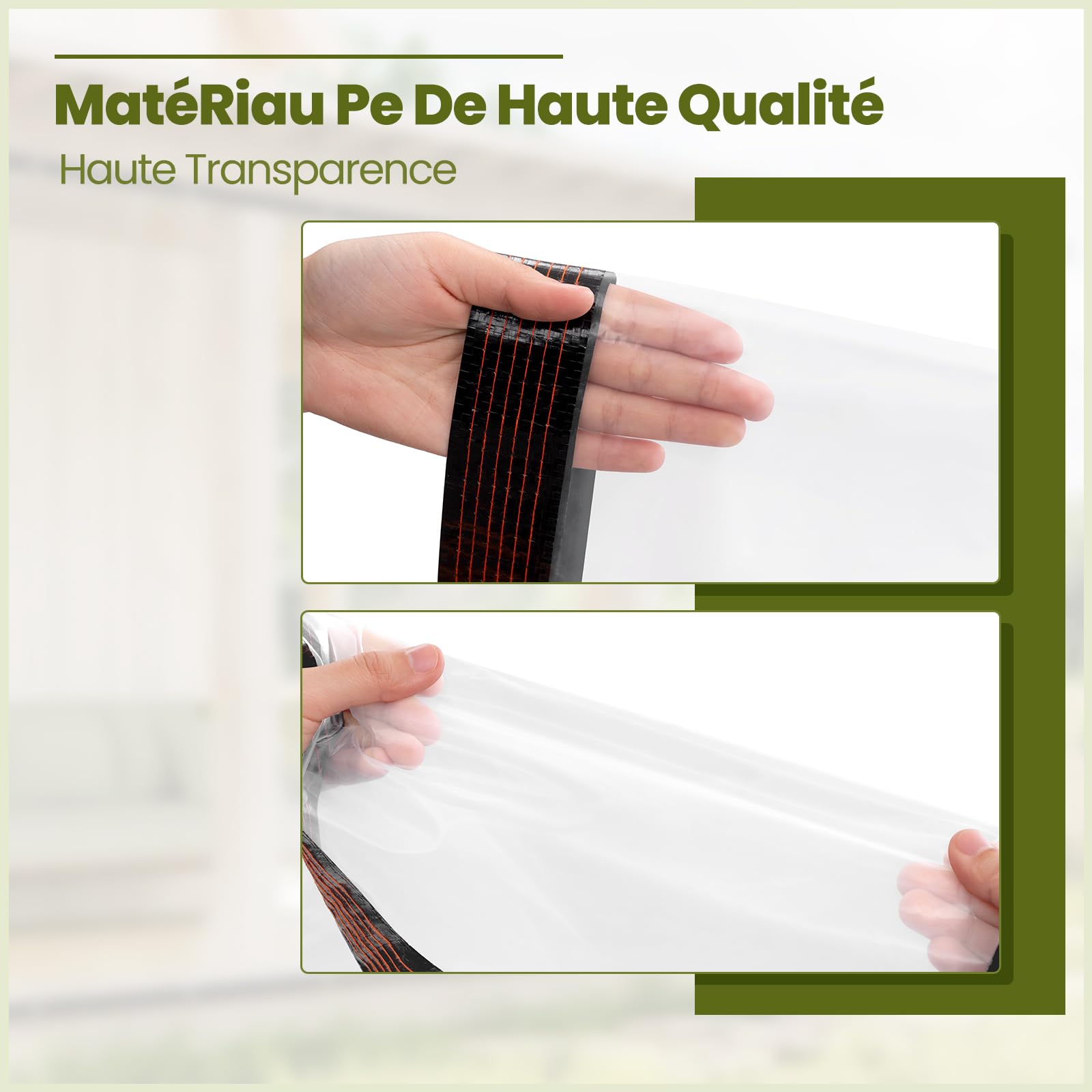 Laneetal Bâche Imperméable Transparente Anti-UV 3x6m
