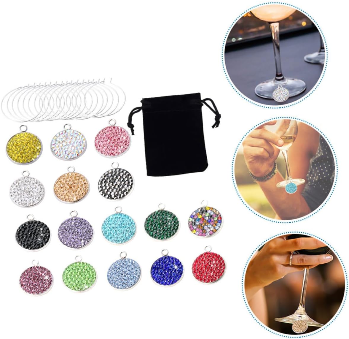 BESTOYARD 2sets Cup Identifiers Wine Glass Charms for Party Decorations Creative Drink Markers for Homes Bars Gatherings and Events