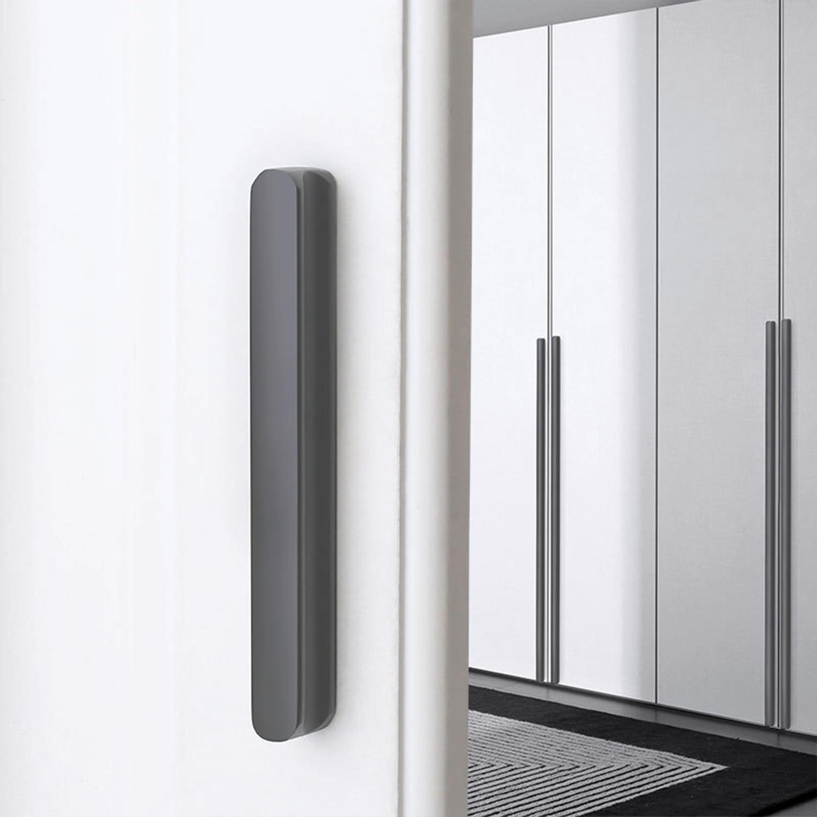 Griffe für Schränke Graue Lang,2 Griffe Küche Modern Massive Aluminium | Eloxierte Oberfläche I-Zuggriffe Lochzentren: 64 - 1160 mm Schubladengriff für Schublade Küche Badezimmer 960mm/37.8in