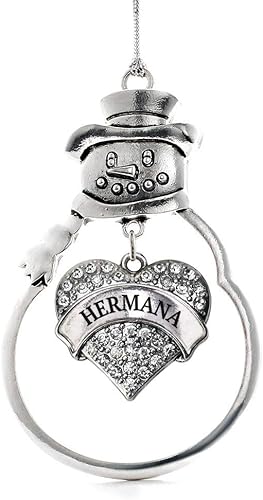 Miniatura 31 de Inspired Silver - Adorno Colombia Charm - Adorno de muñeco de nieve con forma de corazón de plata pavé con joyas de circonita cúbica
