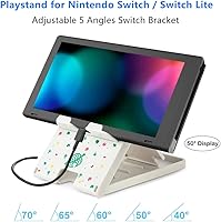 Vista 3 de Paquete de accesorios para interruptor para cruce de hojas de animales, funda de transporte para interruptor con soporte de juegos, protector