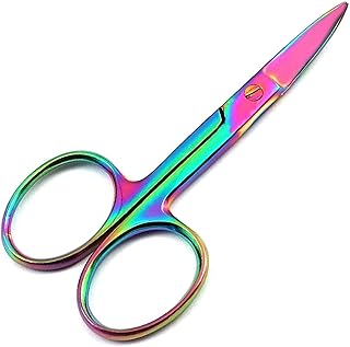 PRECISE CANADA: RAINBOW STAINLESS STEEL CURVED EDGE SCISSORS EYEBROWS BEAUTY MAKEUP TOOL EYEBROW SCISSORS