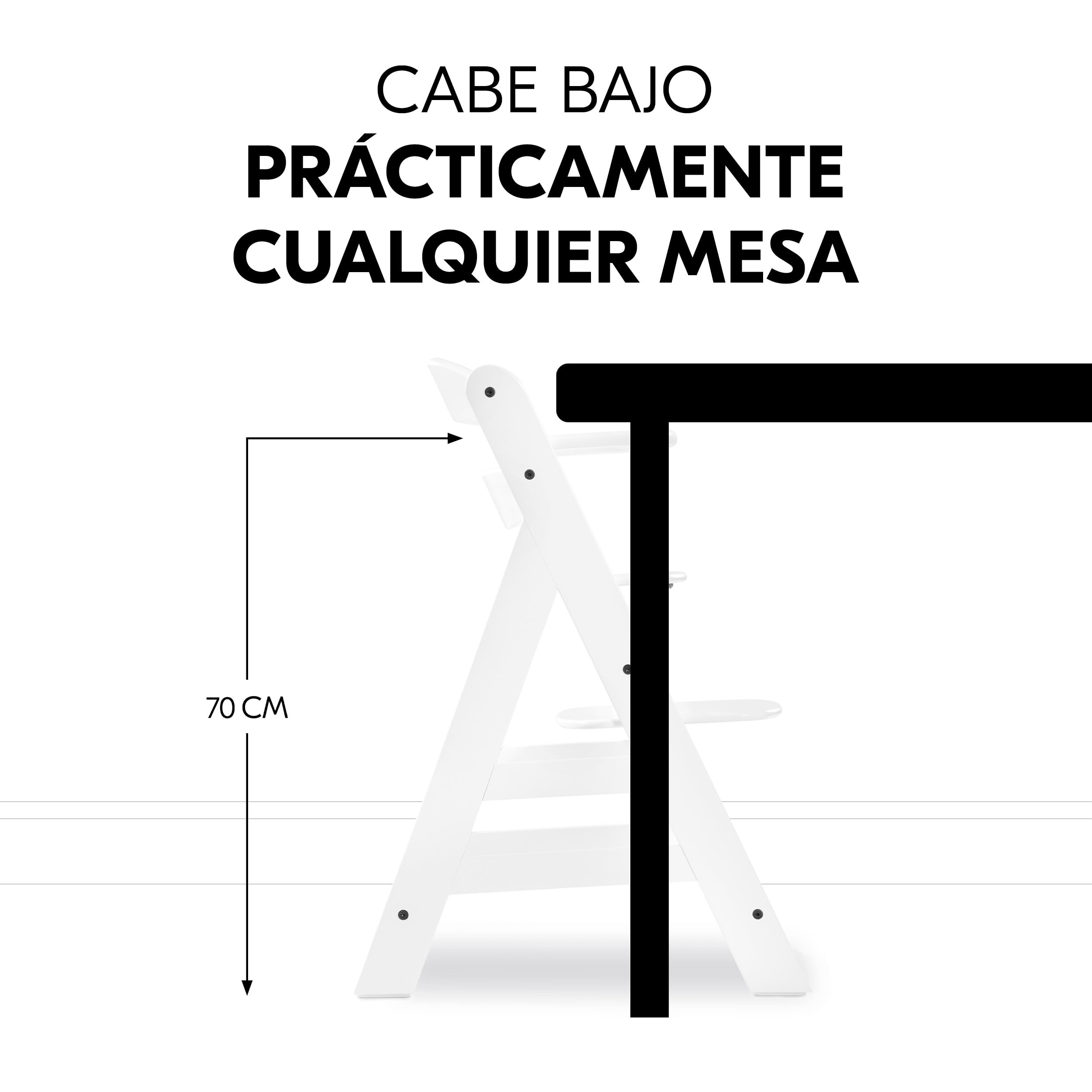 hauck Trona Evolutiva Madera Alpha+ Newborn Set con 2in1 Bouncer - Blanco | Trona de Madera con Hamaca Bebé Apta desde el Nacimiento y Cojín de 2 Piezas