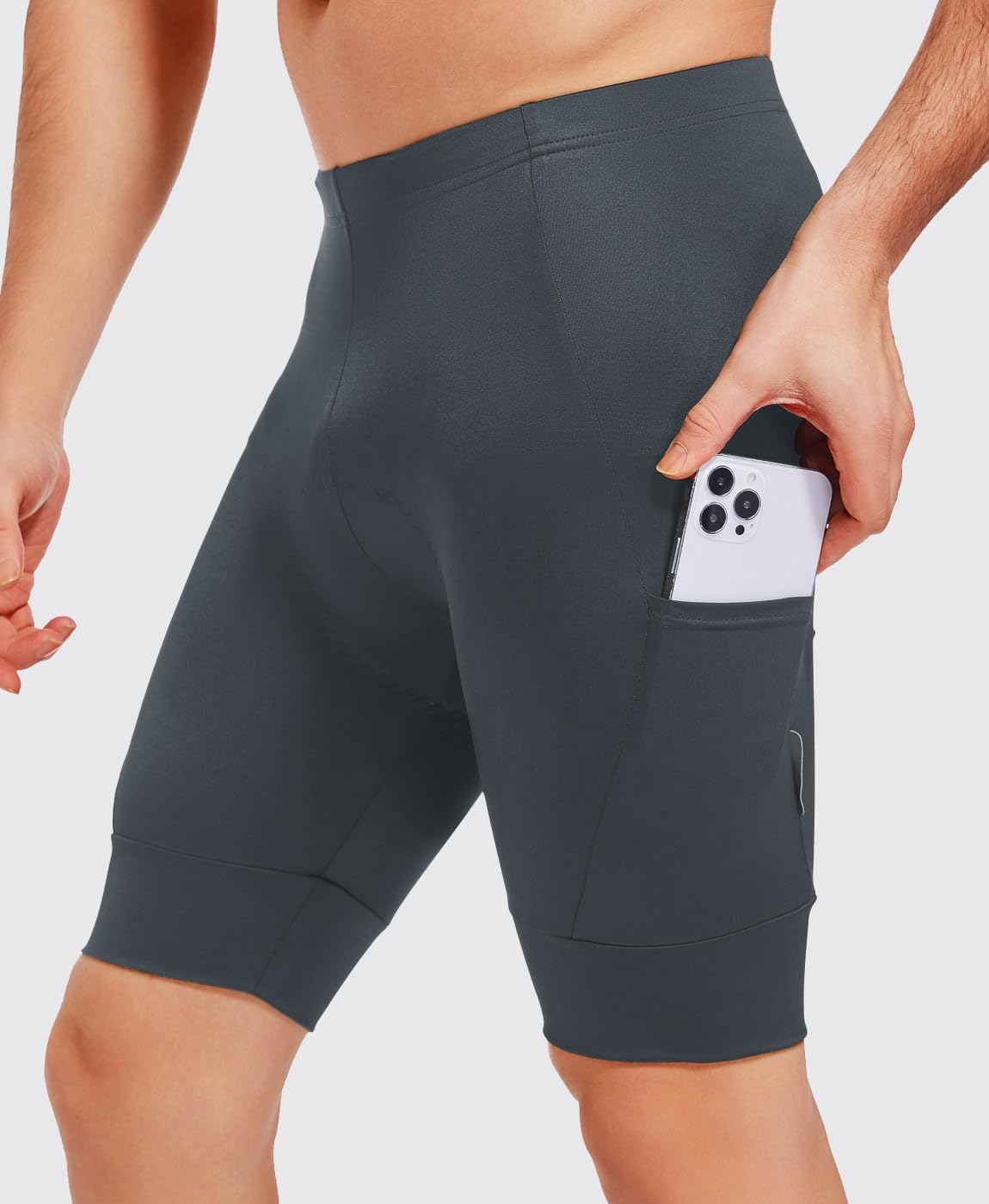 qualidyne Men's Cycling Shorts 4D Padded Bike Biking Shorts Road Riding Bicycle UPF 50+ Cycle Shorts Pockets