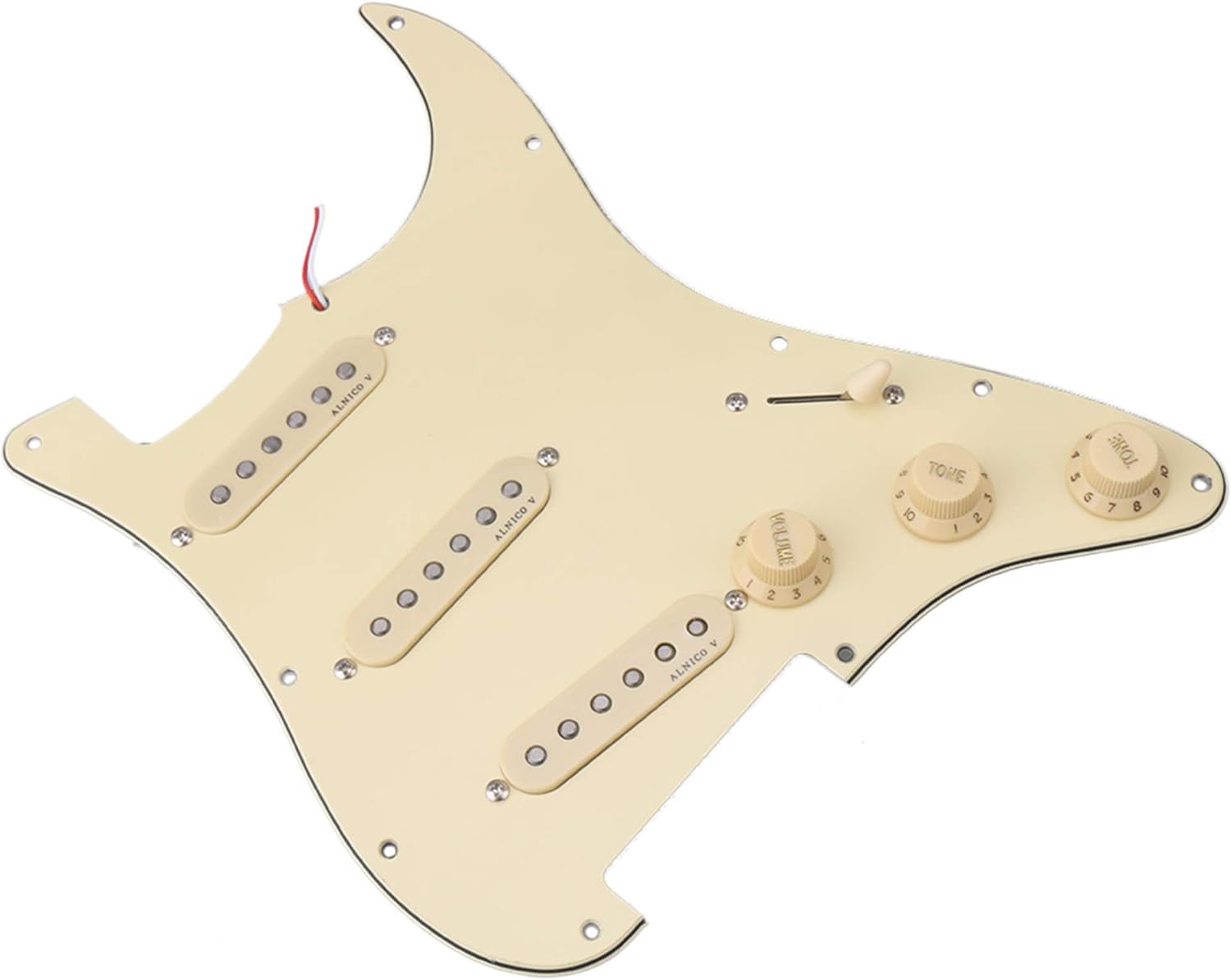 Lovermusic 280 x 215mm 3-ply SSS PVC Pickguard Single Coil Pickups Plate 5-Way Switch for Electric Guitar