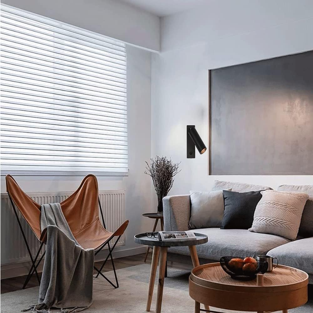 Adjustable Black Wall Lamp for Bedside Reading