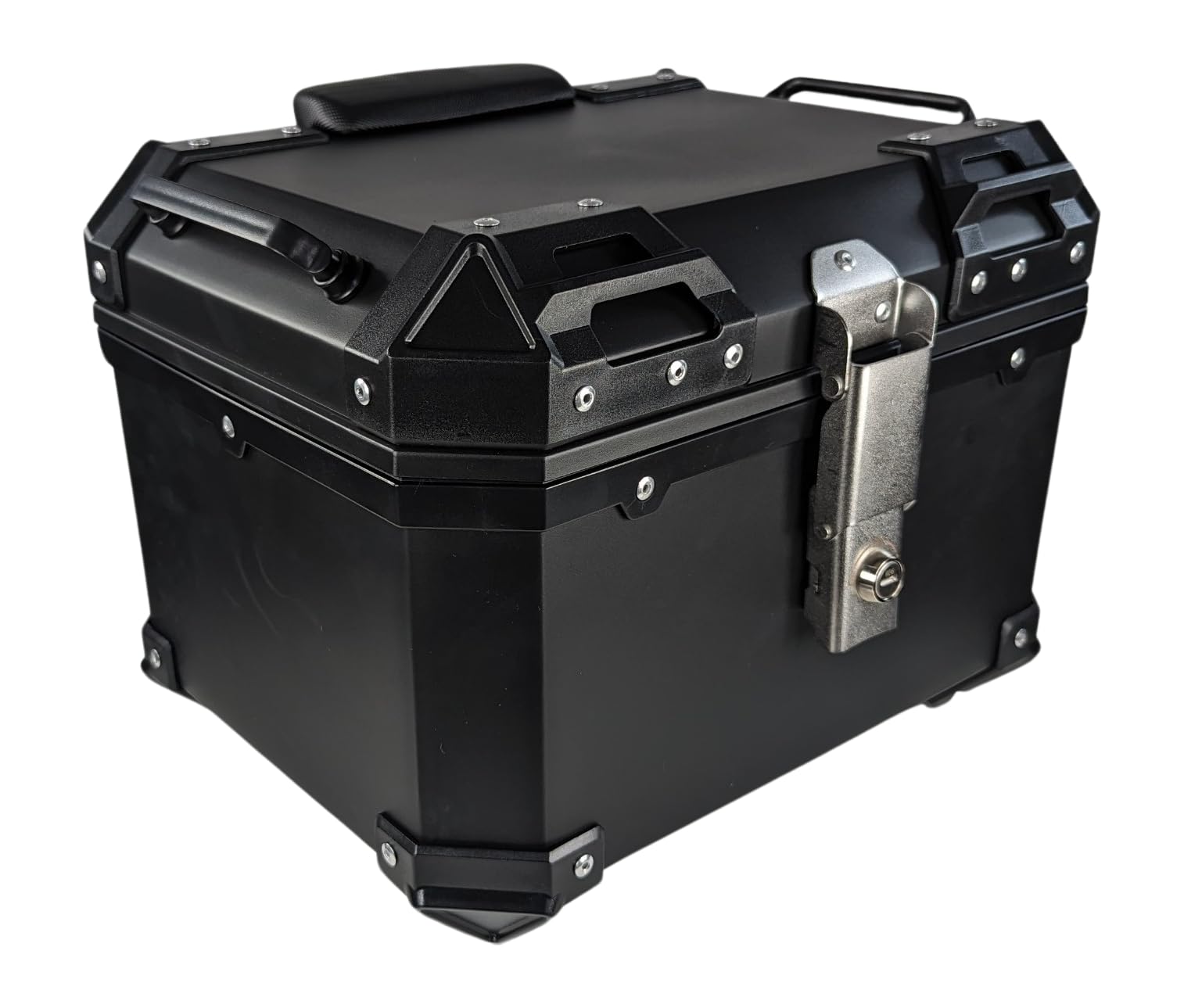 Mlink Baúl de Moto Universal 36L con Respaldo Lumbar ABS Negro Cuadrado Cerradura con Llave Carga Máx 15kg