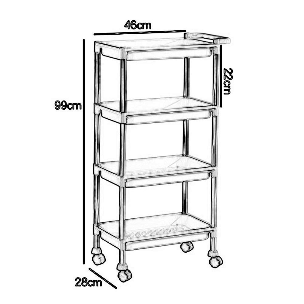 Carros de Almacenamiento móviles, carros móviles de Cocina, carros móviles, carros de Belleza con Ruedas universales Desmontables, Bandeja para Carrito de SPA