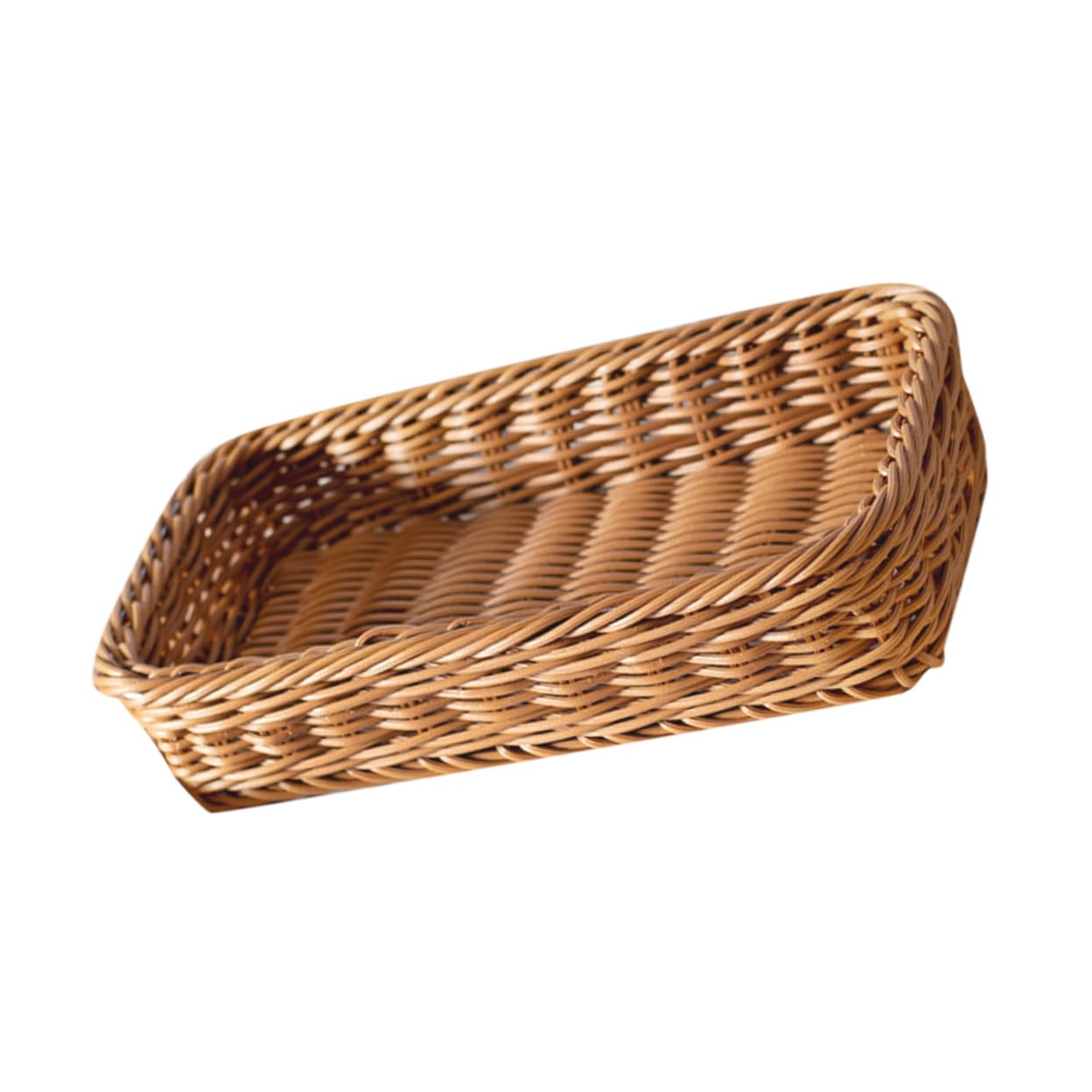 ABOOFAN 5 Piezas Cesta De Almacenamiento De Cubiertos Cesta De Pan Canasta De Frutas Porta Bocadillos De Mesa Soporte De Ratán Falso Cesta De Mimbre Falsa Accesorio De Cocina El Plastico