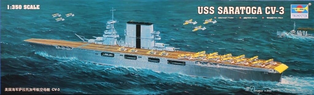Trumpeter 1:350 USS Saratoga CV-3 Aircraft Carrier Plastic Model Kit #05607