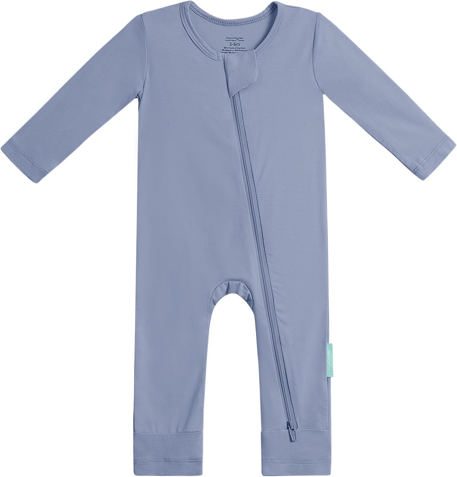 Baby Long Sleeve Romper Jumpsuit, Premium Soft Rayon One Piece Pajamas Boy Girl 2-Way Zipper Coverall Sleeper