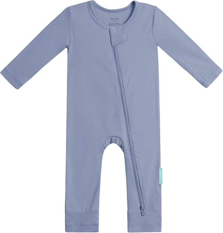 Bamboo Viscose Baby Romper, Long Sleeve Pajmas for Boy Girl | Ideal For Sensitive Skin, One Piece Jumpsuit, Neutral for Boy Girl, 2-Way Zipper, Coverall Sleeper