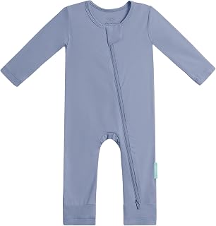 Bamboo Viscose Baby Romper, Long Sleeve Pajmas for Boy Girl | Ideal For Sensitive Skin, One Piece Jumpsuit, Neutral for Boy Girl, 2-Way Zipper, Coverall Sleeper