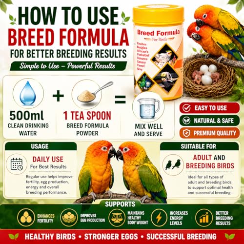 Image of Breeding Formula for Birds (200 Grams) | Fertility Support | Egg Production | Breeding Nutrition | Healthy Chicks | Cockatiel | Budgie | Lovebird | Conure | African Grey