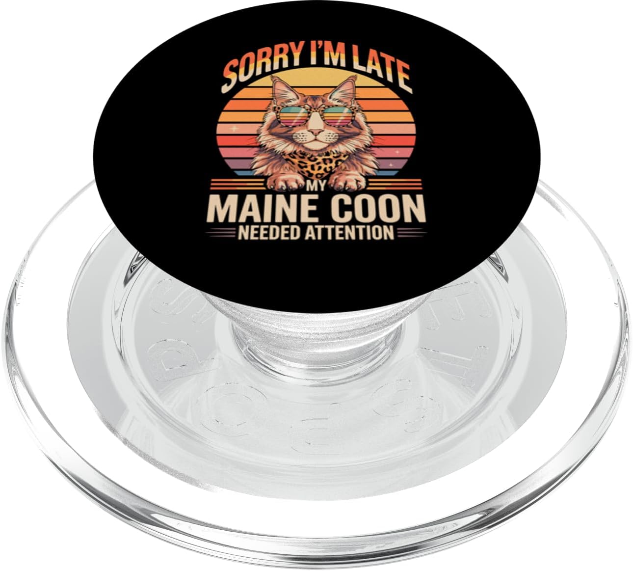 Sorry I'm Late My Maine Coon Needed Attention PopSockets PopWallet for MagSafe