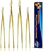 JETKONG 4 Pcs Kitchen Tweezers, 12 and 10 Stainless Steel Cooking Tweezers Set, High-Precision Tweezers Tongs for Cooking, Repairing, Seafood and BBQ Gold